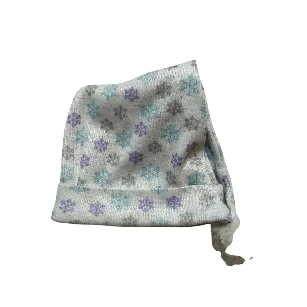 AMERICAN GIRL Bitty Baby Snowflake Baby Hat White Purple Blue